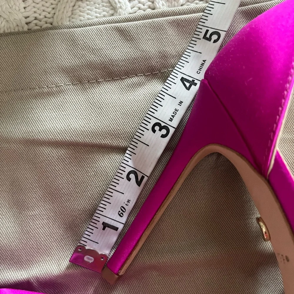 New! Dee Ocleppo designer Satin Magenta Pink Strappy Heels Rhinestones SZ 8 - Picture 11 of 16
